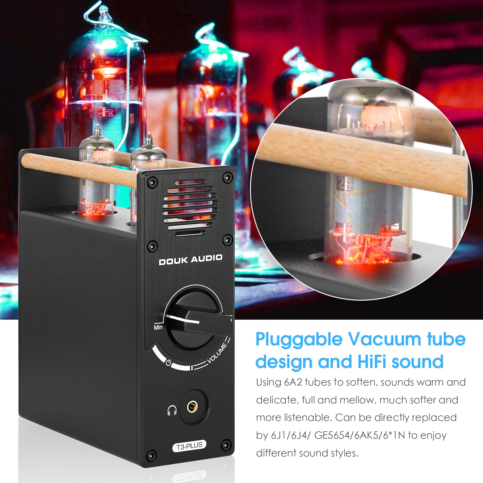 Douk Audio T3 PLUS HiFi Vacuum Tube MM / MC Phono Preamp Stereo Audio Pre-Amplifier Headphone Amp