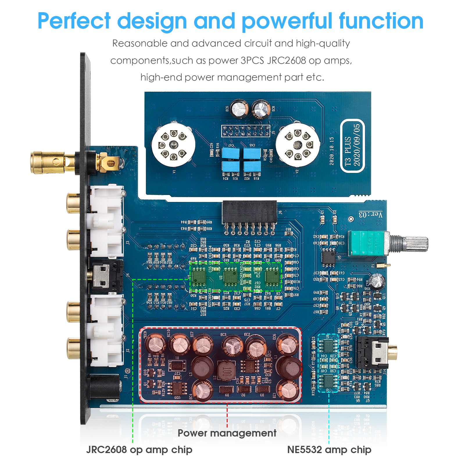 Douk Audio T3 PLUS HiFi Vacuum Tube MM / MC Phono Preamp Stereo Audio Pre-Amplifier Headphone Amp