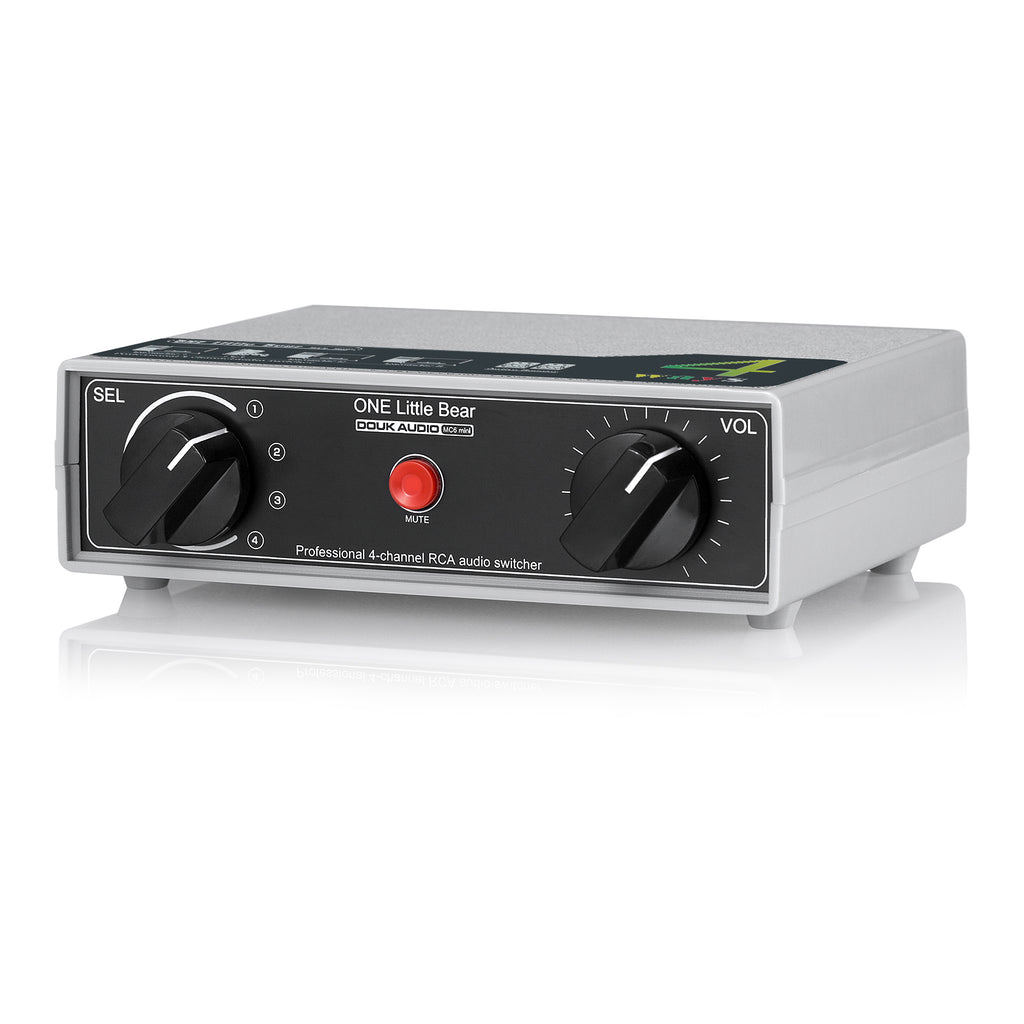 Douk Audio MC6 Mini 4-way Analog Stereo RCA Audio Switcher 
