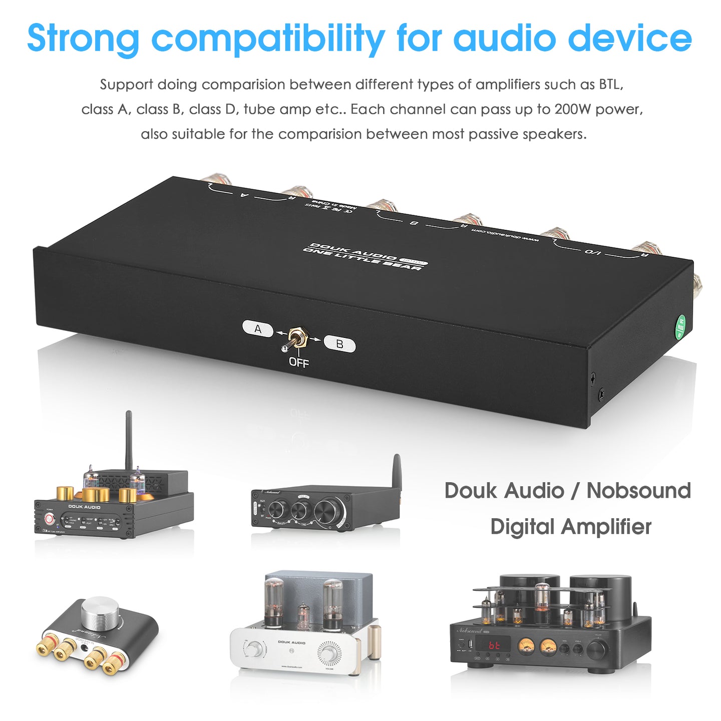Douk Audio SP102 Passive 2(1)-IN-1(2)-OUT Audio Selector Stereo Switch