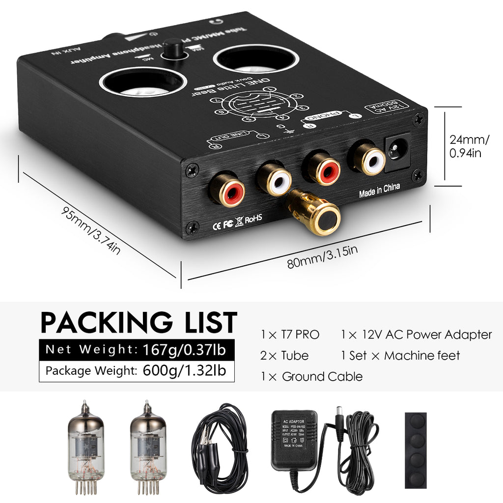 Douk Audio T7 PRO Mini Vacuum Tube MM/MC Phono Stage Preamp for Turnta–  doukaudio