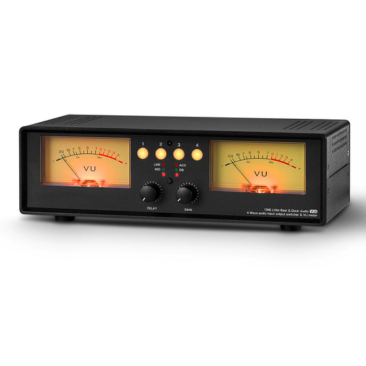 Douk Audio VU2 MIC+LINE Dual Analog VU Meter Stereo RCA Audio Splitter Switcher Box Audio Spectrum Display