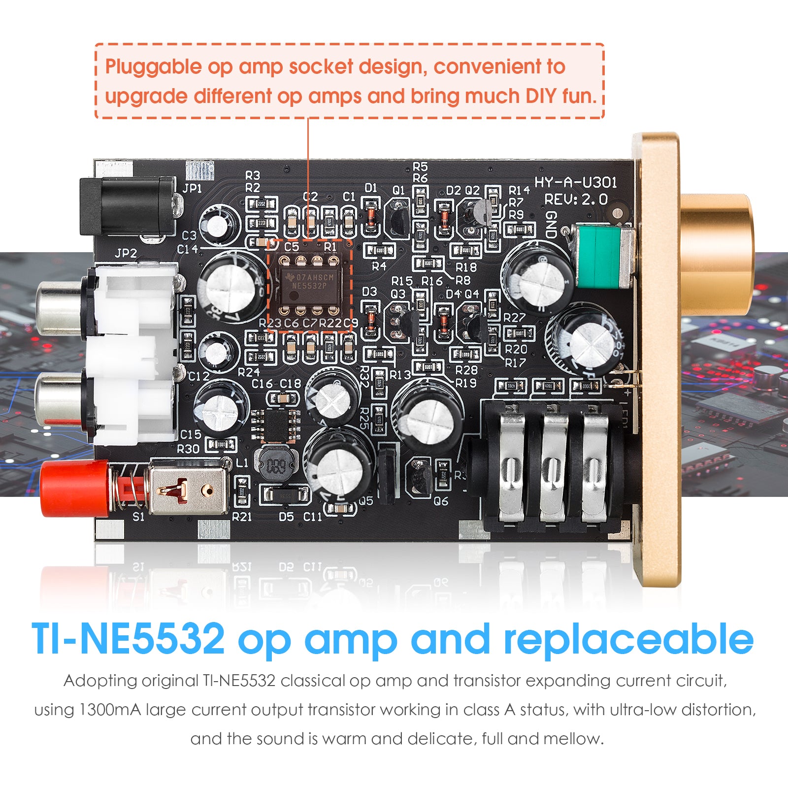 Douk Audio U3 Mini Class A Headphone Amplifier HiFi Desktop Stereo Amp for HD650/K701/DT880/T70/RS1e