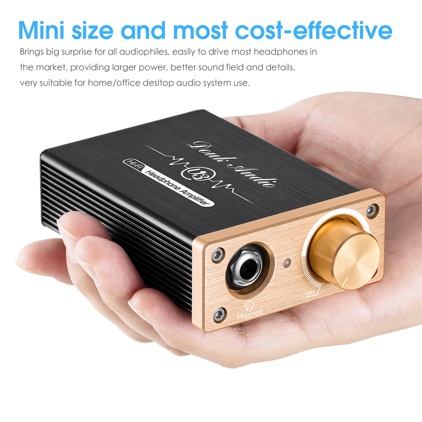 Douk Audio U3 迷你 A 类耳机放大器 HiFi 桌面立体声放大器，适用于 HD650/K701/DT880/T70/RS1e 