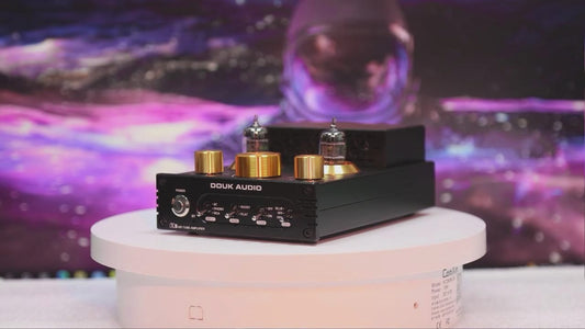 Douk Audio X1 HiFi Bluetooth 5.0 Vacuum Tube Amplifier Desktop Audio Amp for Turntables 160Wx2